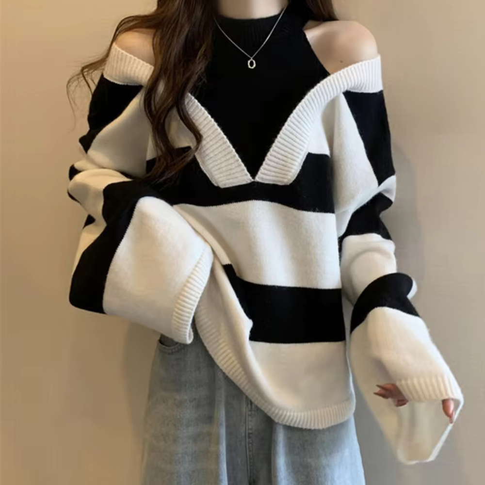 Variant image for Kvinnor Kall Axeltröja Modern Mjuk Stickad Kvalitet-1