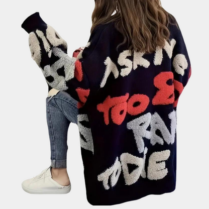 Lång Kofta Dam Mjuk Stickad Kvalitet-5