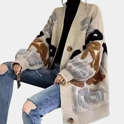 Lång Kofta Dam Mjuk Stickad Kvalitet-1