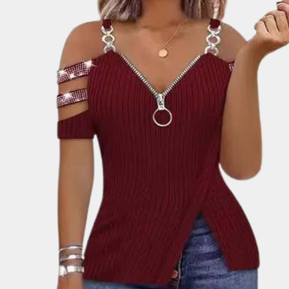 Kvinnors Topp Modern Polyester Elegant Design-4