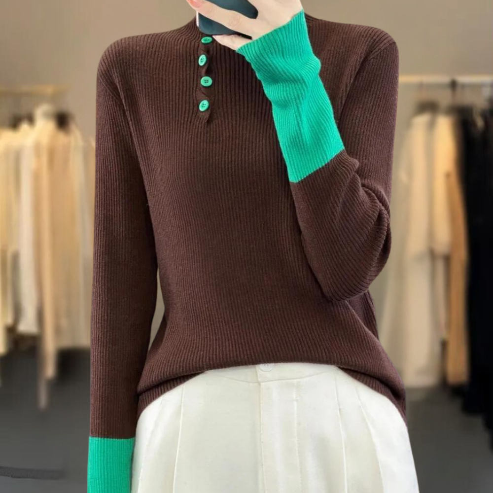 Kvinnors Tröja Hög Krage Mjuk Andningsbar-5