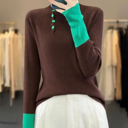 Kvinnors Tröja Hög Krage Mjuk Andningsbar-5