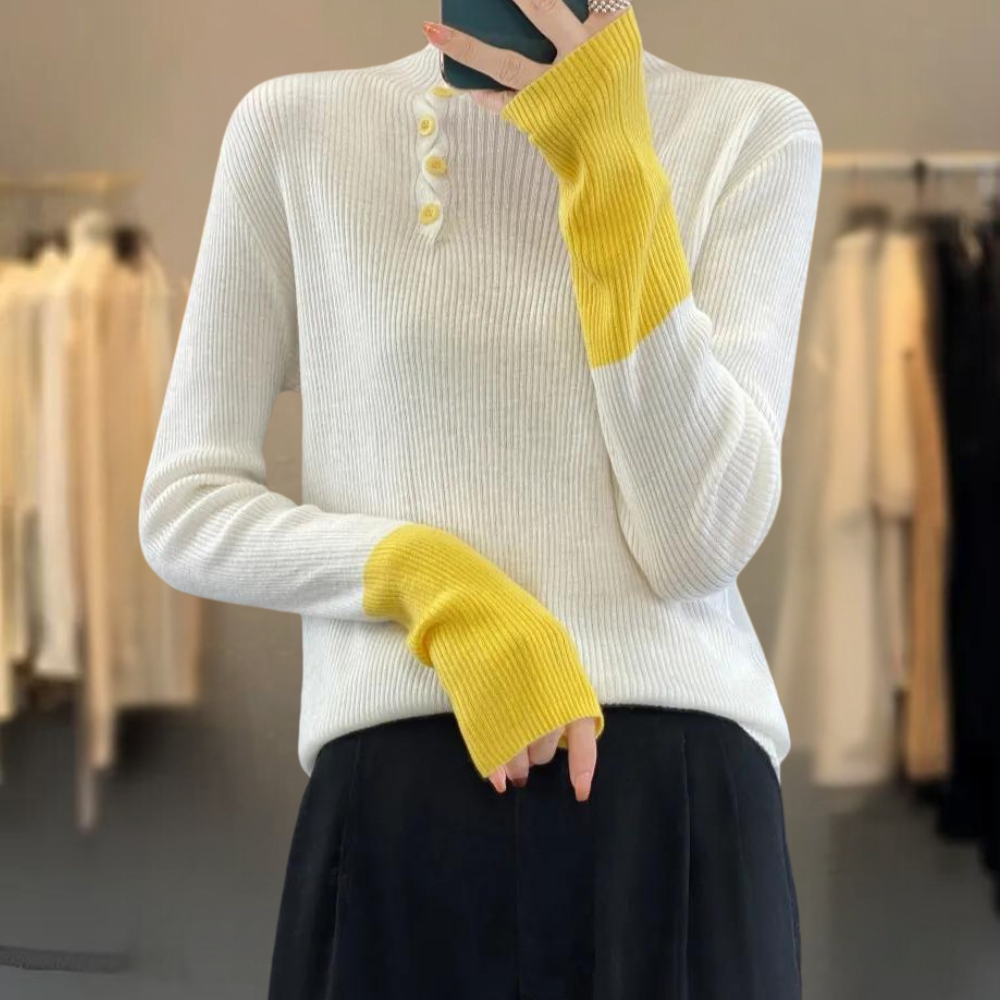 Kvinnors Tröja Hög Krage Mjuk Andningsbar-1