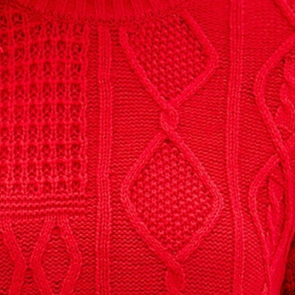 Stickad Dam Tröja Avslappnad Stil Mjuk Material-3