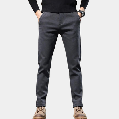 Herrbyxor Slim Fit Högkvalitativ Polyester och Bomull-3