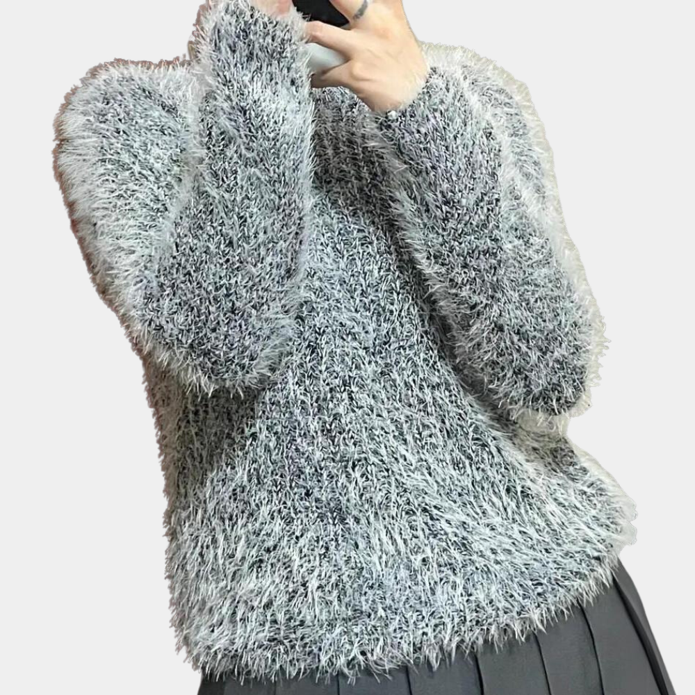 Dam Plyschtröja med Besättningshals för Vinterkomfort-4