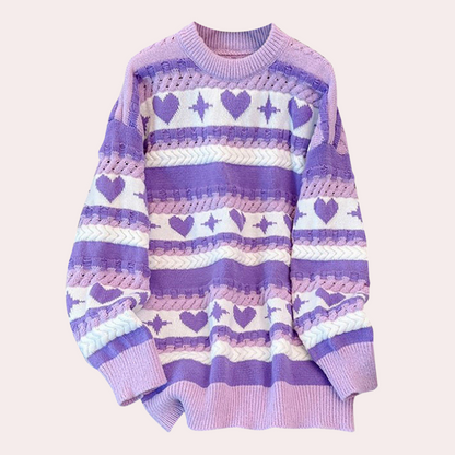 Kvinnors Tröja Dropp-axel Mjukt Material-3