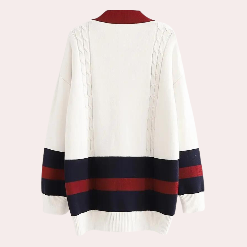 Stickad Dam Tröja med Knappar i Mjukt Material för Tidlös Stil-6