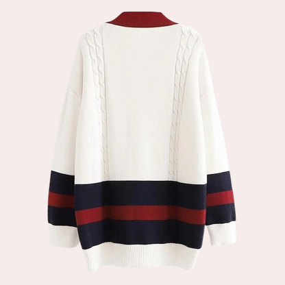 Stickad Dam Tröja med Knappar i Mjukt Material för Tidlös Stil-6