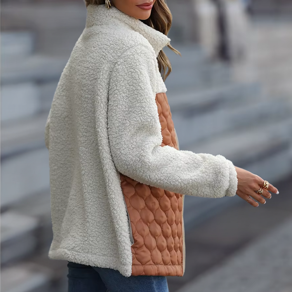 Damjacka Plysch Elegant Loose Fit för Vinterkomfort-2