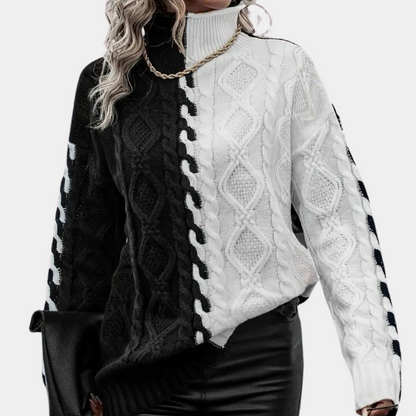 Dam Turtleneck Tröja Mjuk Stickad-6