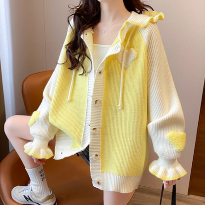 Kvinna Lång Kofta Stickad Elegans-5