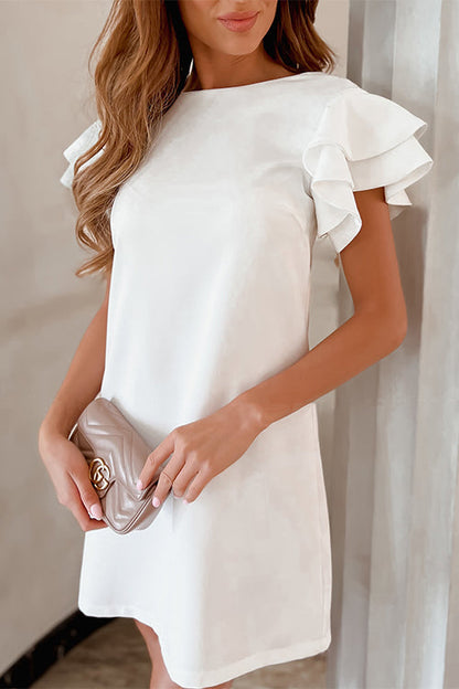 Kvinnors Miniklänning Kort Ärmar Polyester-5