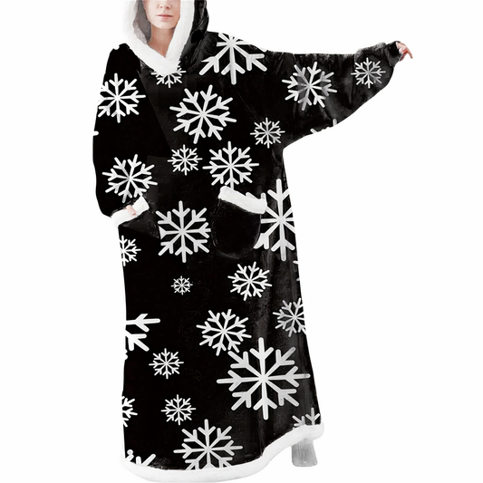 Julfilt med Huva Mjuk Mikrofiber Fleece Universell Passform 1