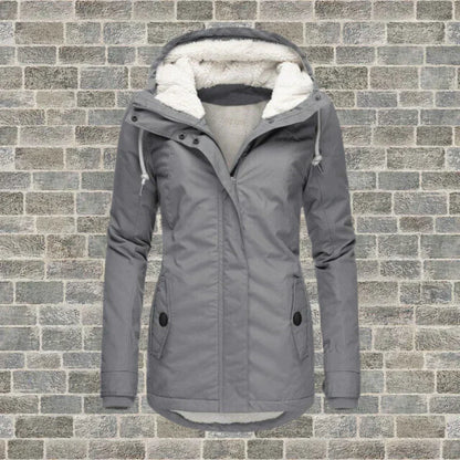 Variant image for Dam Kappa med Huva Veckade Detaljer Fårull Bomull-1