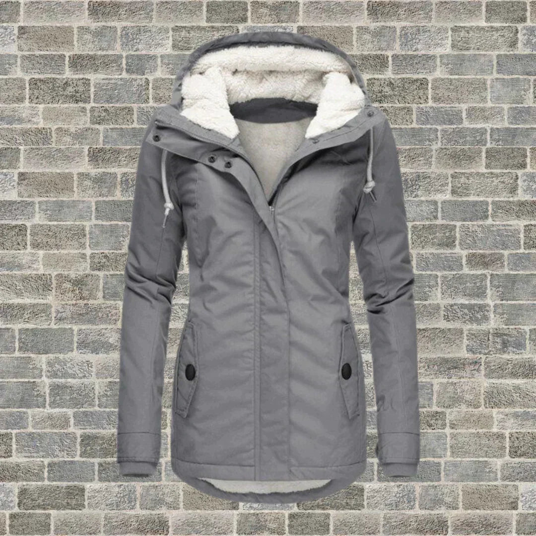 Variant image for Dam Kappa med Huva Veckade Detaljer Fårull Bomull-6