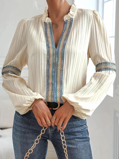 Kvinnor Blus Boho-Chic Spetsdetaljer Andningsbart Material 2
