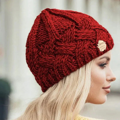 Damhatt Stickad Mjuk Design i Fint Tyg för Vinterstil-4