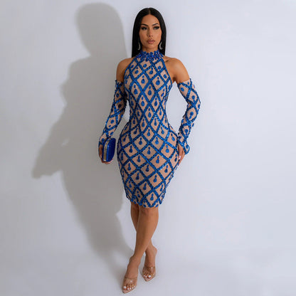 Dam Maxiklänning Elegant Högkvalitativt Tyg 9