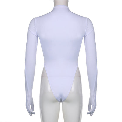 Dam Bodysuit Turtleneck Transparent Mesh Polyester Smal Passform-6