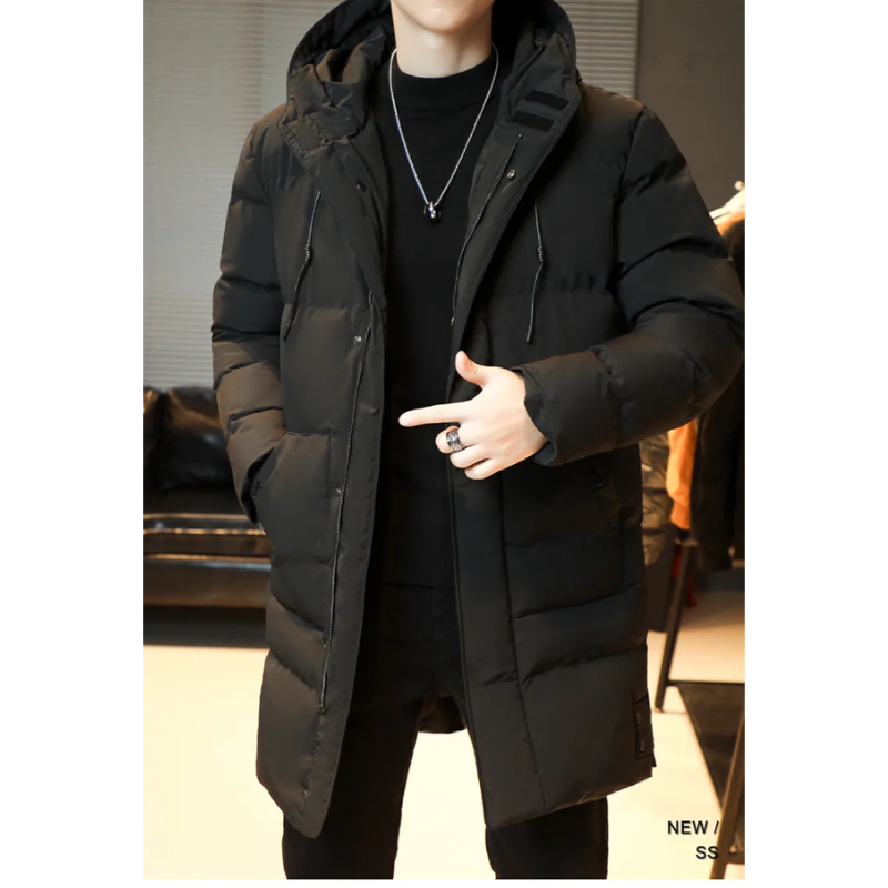 Mäns Lång Kappa Vindtät Polyester Bomull-4