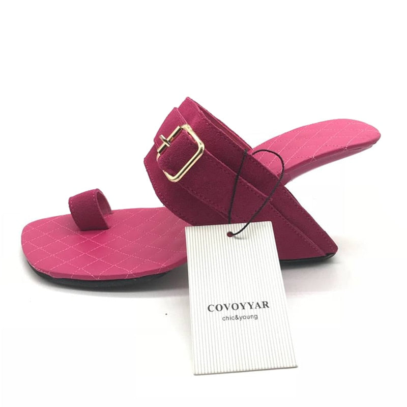 Dam Sandaler Slipper Läder med Spänne för Komfort och Stil-6