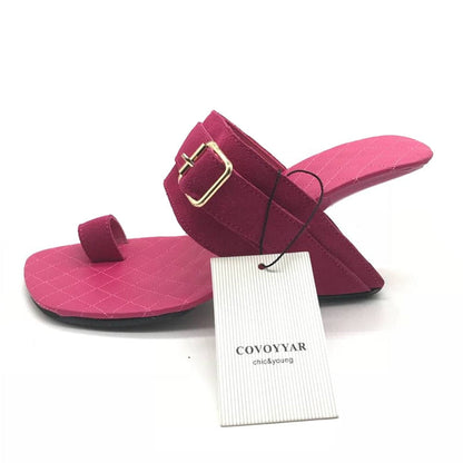 Dam Sandaler Slipper Läder med Spänne för Komfort och Stil-6