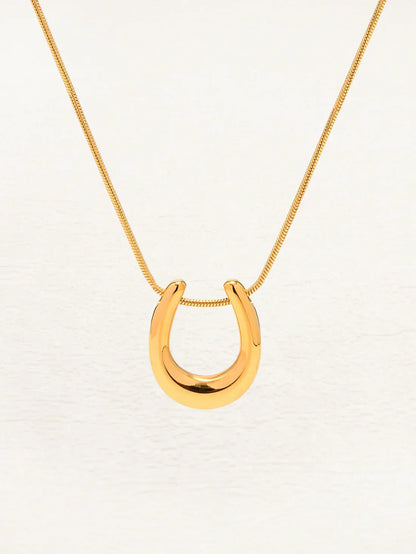Dam Halsband Hästsko Guld Elegant Smycke-3