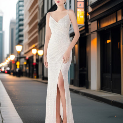 Dam Aftonklänning Lång Modern Nylon Elegant Design-5