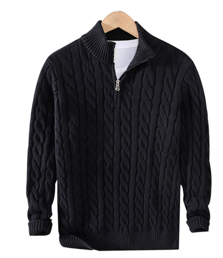 Variant image for Herr Tröja Dragkedja Bomullsblandning Sportiga Broderier-11