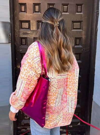 Damjacka med Blommönster i 100% Kashmir – Långa Ärmar och Sidfickor för Elegans och Komfort 5