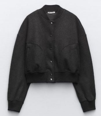 Kvinnor Crop Jacka Mjuk Bomber Polyester-3