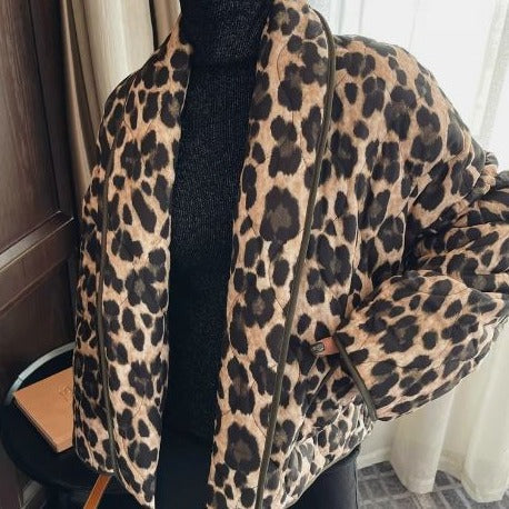 Damjacka Leopardmönster Vattenavvisande Polyester 1