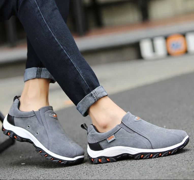 Ortopediska Vandringsskor för Herrar – Lätta och Ventilerande Gummiskor, Slip-On Design, Stöd för Fotens Naturliga Rörelse 2