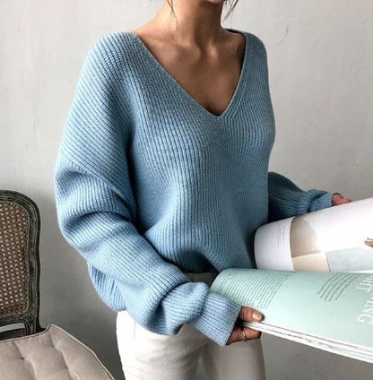Stickad Dam Tröja i Akryl med Klassisk Design – Mysig Passform för Höst och Vinter, Finns i Storlekar S-XL 4