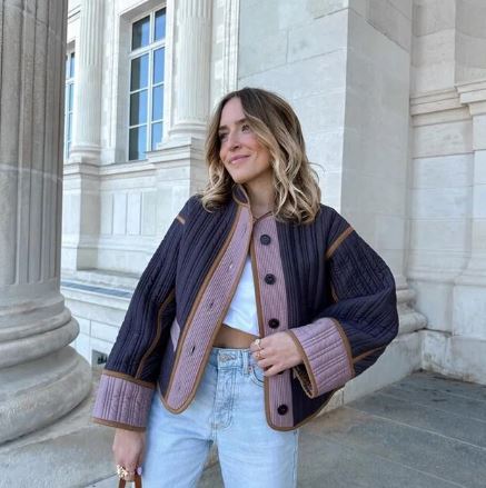 Damjacka Vattentålig Elegant Patchwork För Damer-2