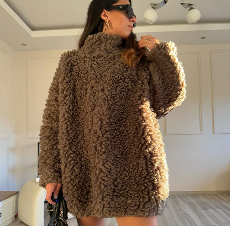 Stickad Dam Tröja Mjuk Design 100% Bomull-6