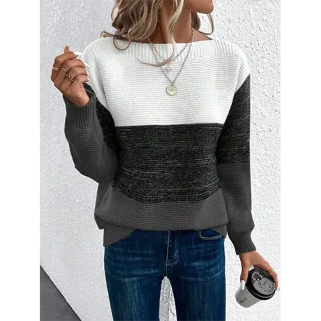 Kvinnors Mönstrad Vintertröja i Högkvalitativt Stickmaterial – Färgglad och Bekväm för Kalla Dagar 14