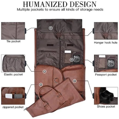 Kvinnor Resväska Vattentåligt PU-Läder Många Förvaringsfack 5