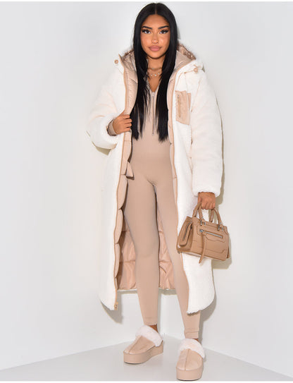 Vinterjacka Dam Reversibel Fleece Lång Jacka-6