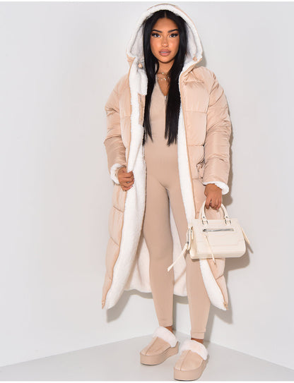 Vinterjacka Dam Reversibel Fleece Lång Jacka-5