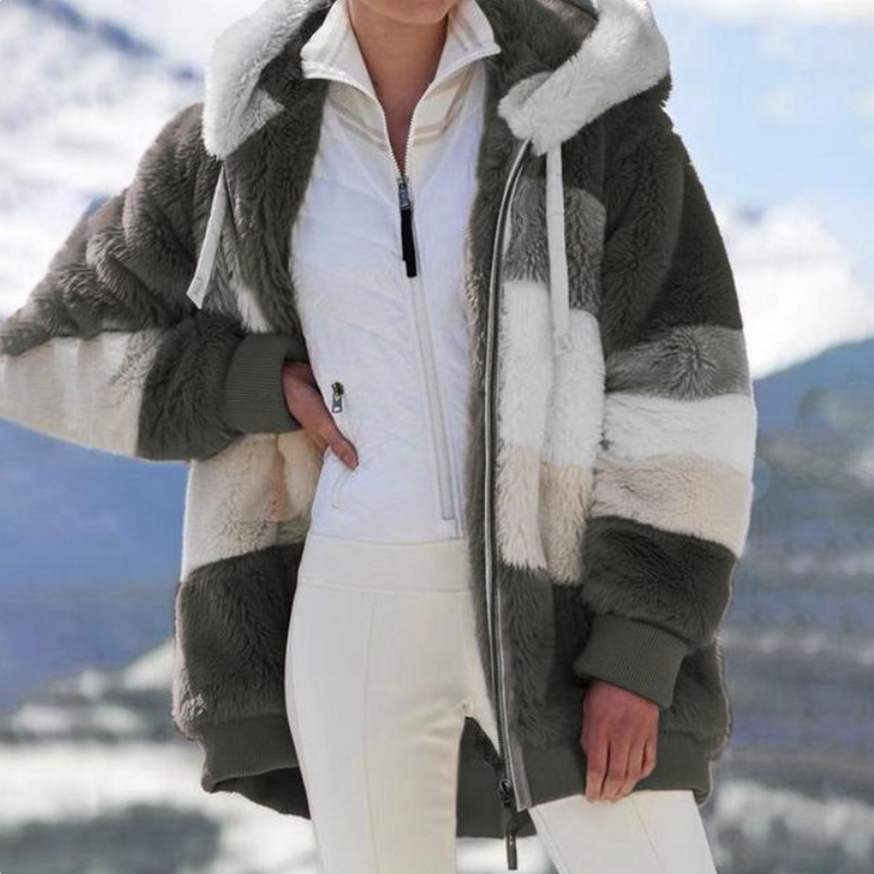 Variant image for Kvinnors Lapptäcksjacka med Huva Polyester Casual-29