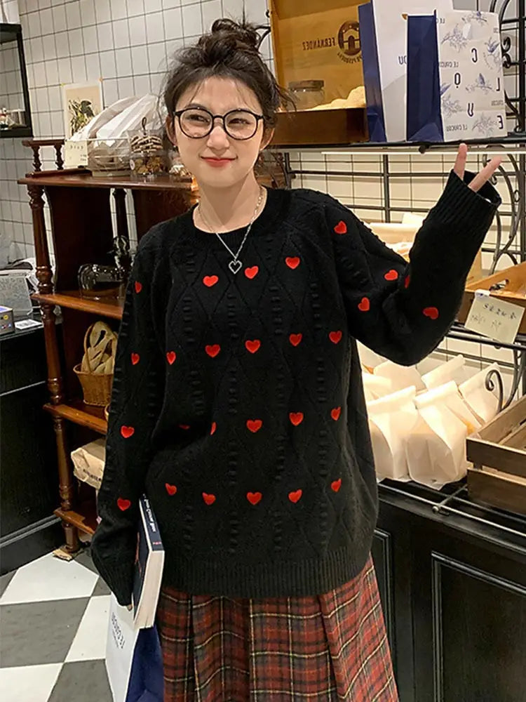 Variant image for Dam Pullover Hjärta Design Polyester Bomull-2