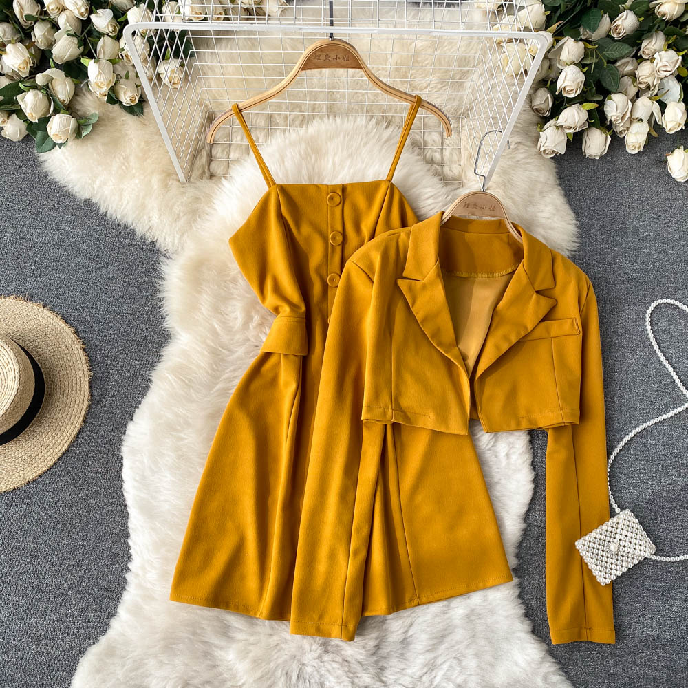 Kvinnors Midi Klänning Spaghetti Band Polyester-3