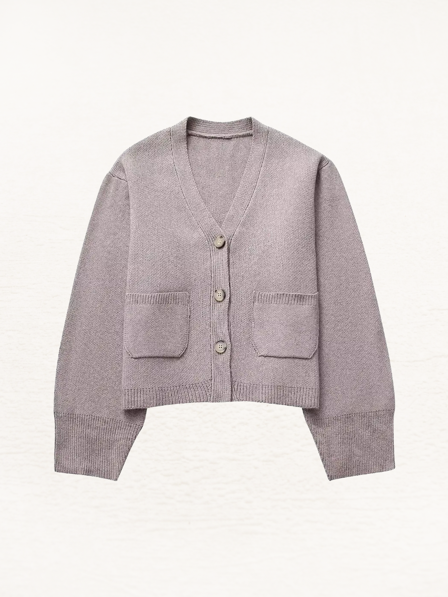 Dam Cardigan Relaxed Fit Mjukt Stickat Tyg med Fickor 3