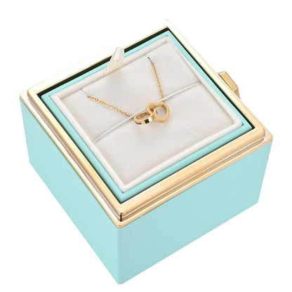 Rosbox med Dold Halsband 18 Karat Guldpläterat Stål-3