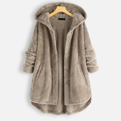Damjacka med Huva i Mjukt Polyester för Vinterbruk-1