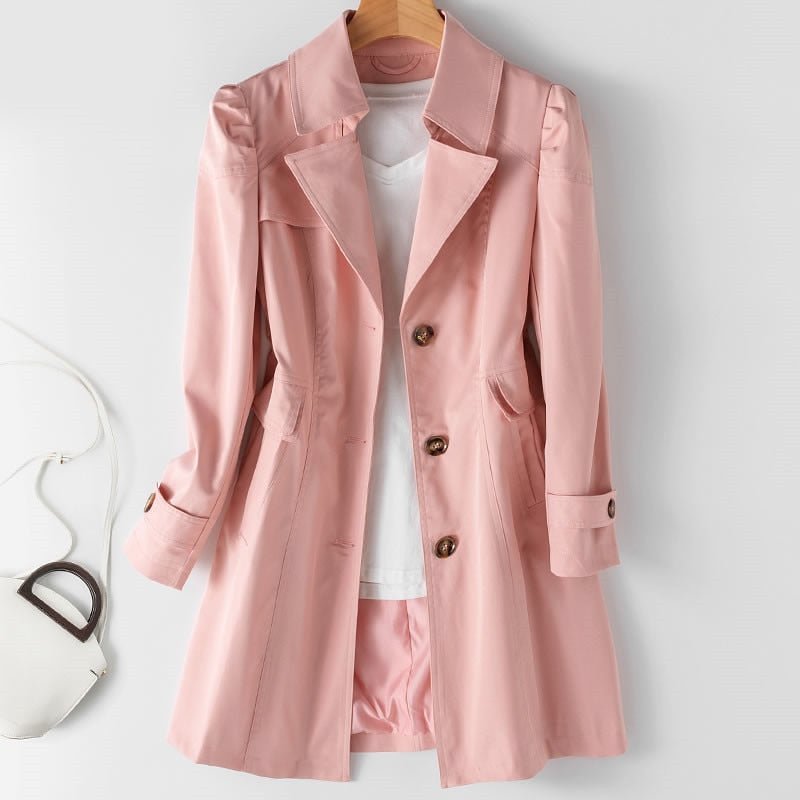 Kvinnors Trenchcoat Mångsidig Lätt Material 4