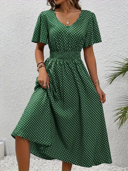 Kvinna Kortärmad Fritidsklänning Lätt Material-5