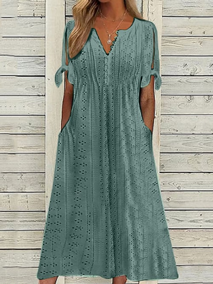 Kvinnors Resortklänning Spetsdetaljer Andningsbart Tyg-5